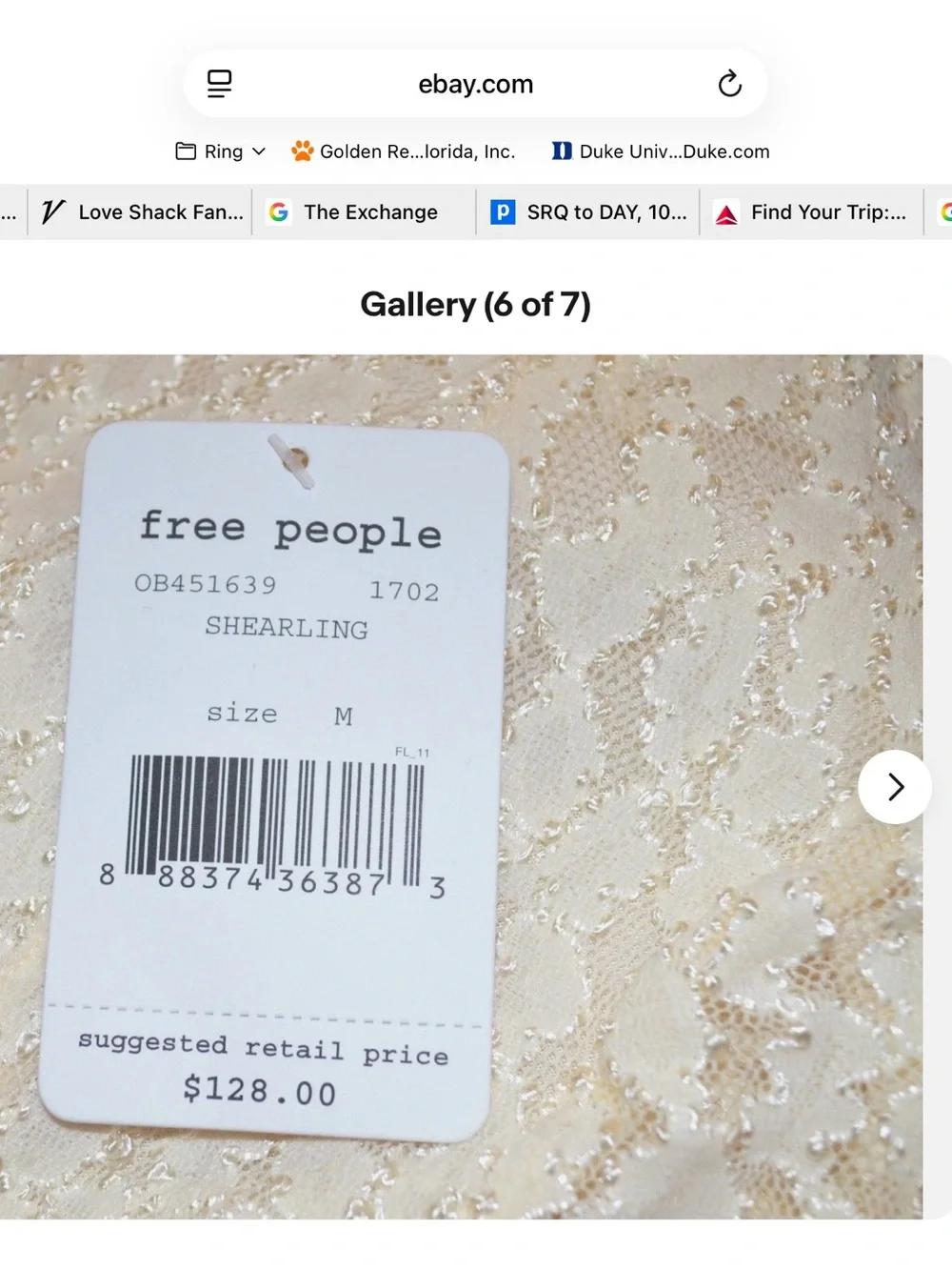 NWT Free People lace dress Shearling